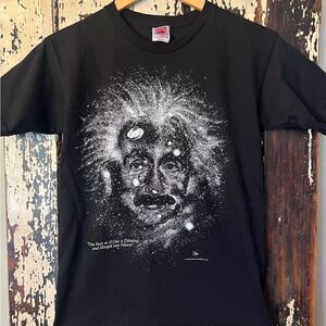 Bayside retro vintage reproduction Einstein cosmos T-shirt. Unisex size small.